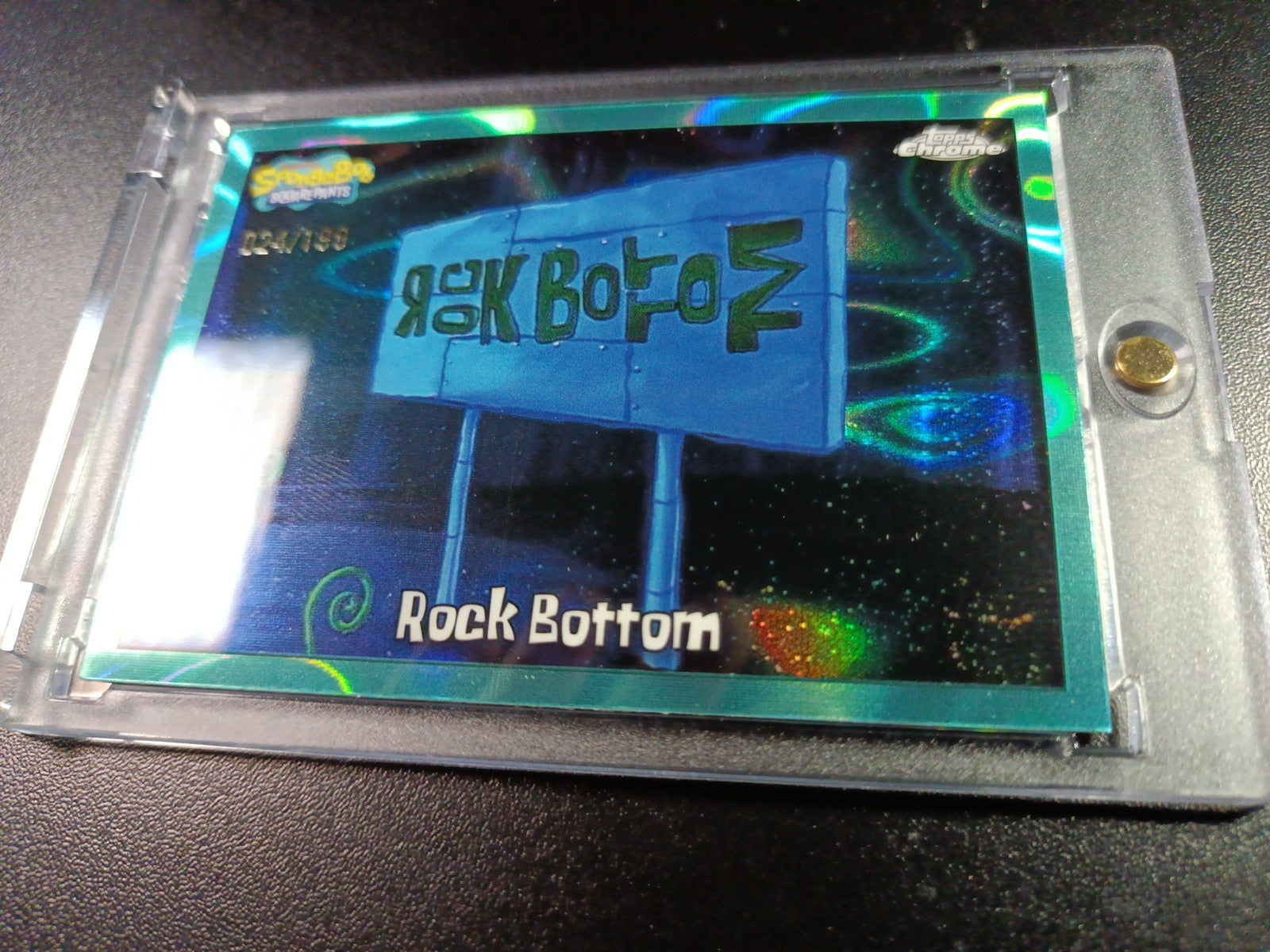 SpongeBob 24/199 Rock Bottom Aqua Lava Refractor Card Topps Chrome /199