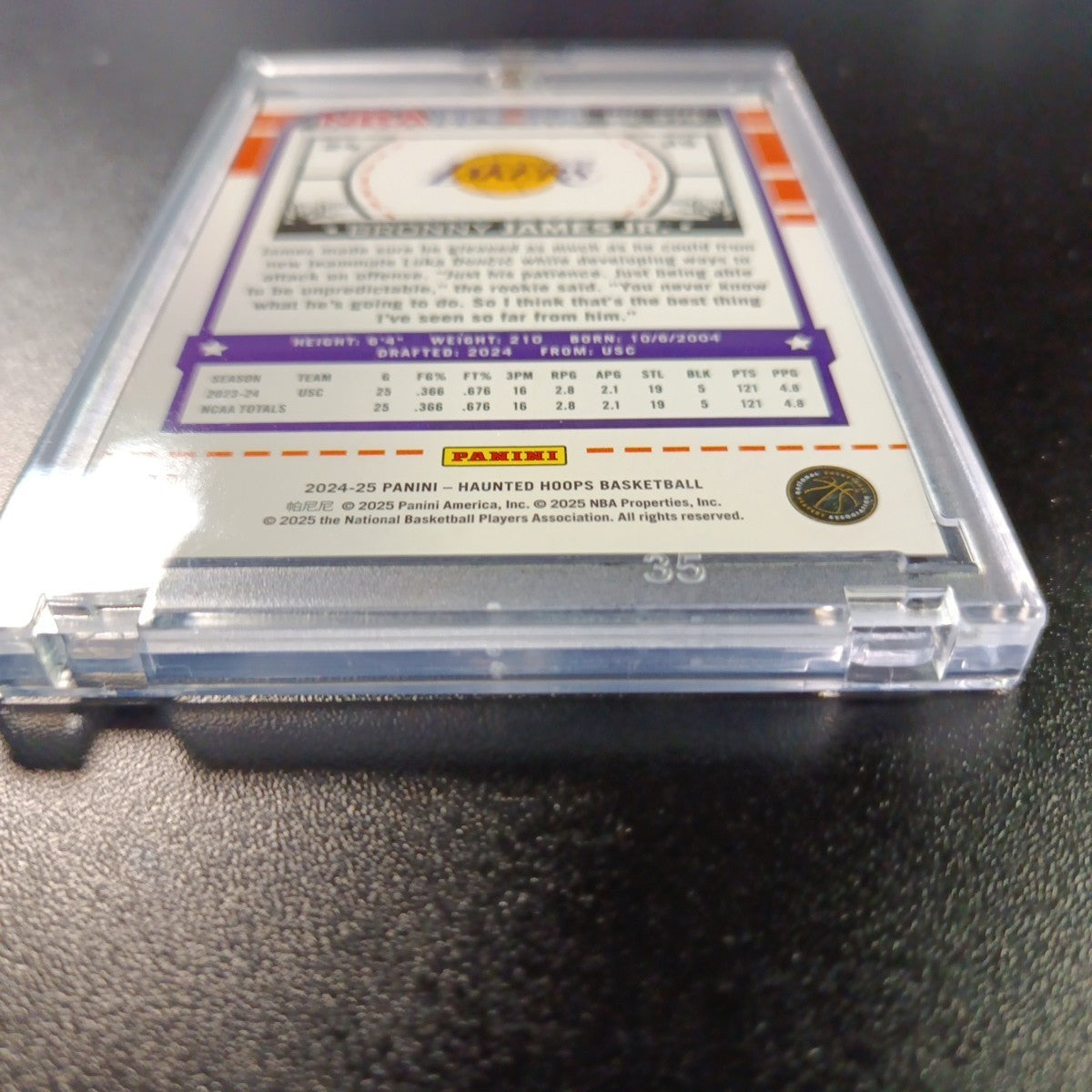 Bronny James Jr Rookie Web Holo NBA Haunted Hoops 2024-25 Basketball Card Lakers